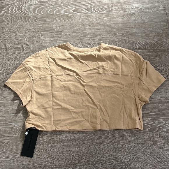 Alphalete HEAVY COTTON DROPPED SHOULDER CROP Women’s L Tan - Picture 3 of 3